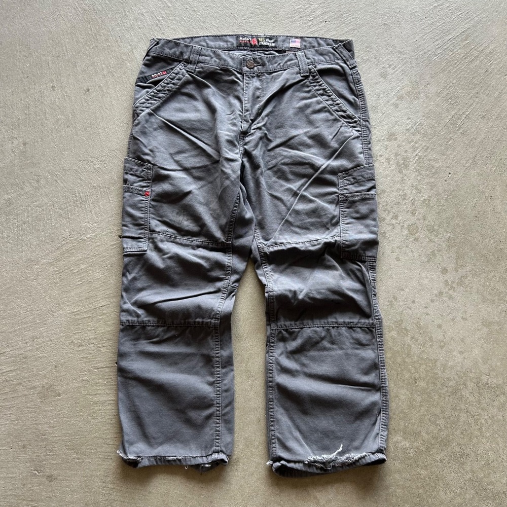 Ariat FR M5 Pants Size 36x32 Gray Straight Leg Carpenter Flame Resistant Cat 2